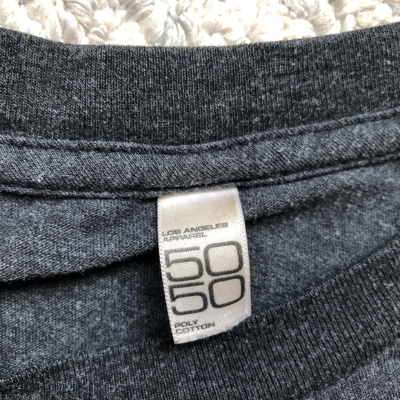 USA Flag Charcoal Gray Cotton/Poly T-Shirt Medium - Picture 4 of 15